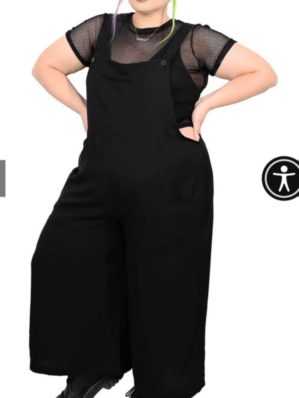 Foxblood Andi Wide Leg Goth Witchy Overalls - size 2XL